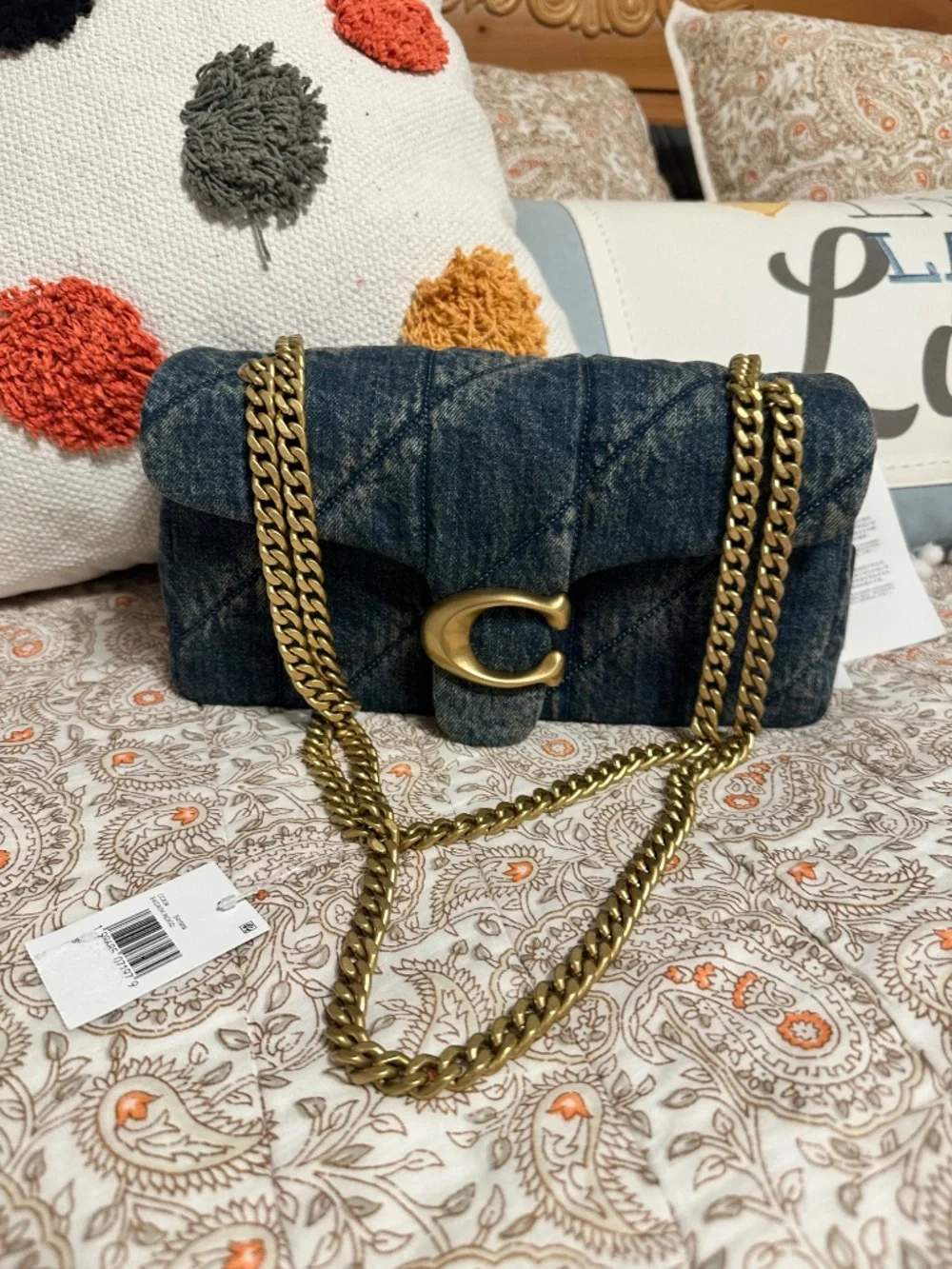Coach Tabby Quilted Denim Shoulder Bag 26